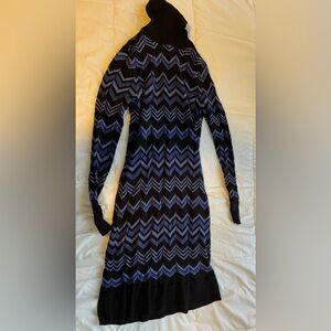 I.N.C. Women’s Black and Blue Turtleneck Sweater Dress knee length